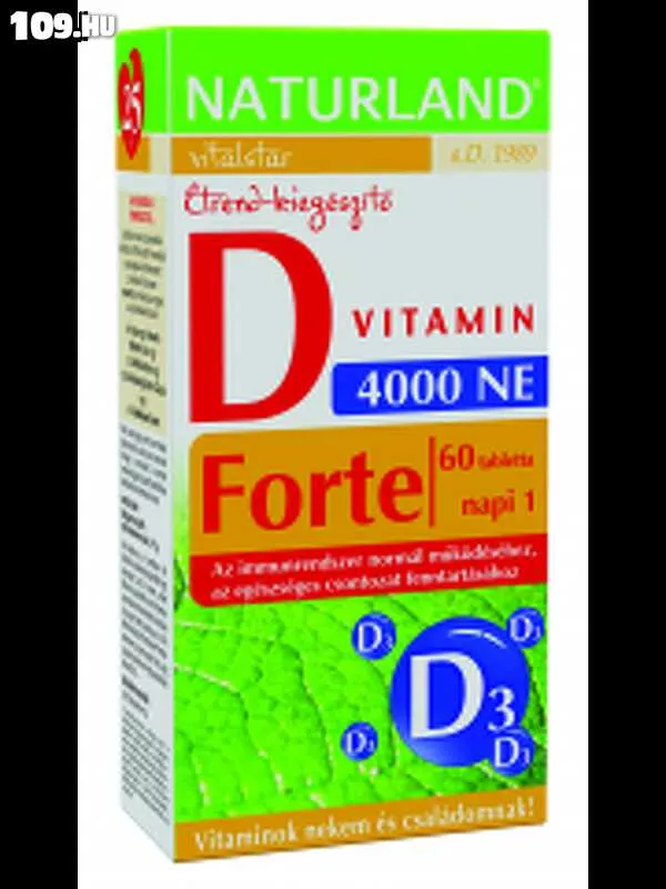 NATURLAND tabletta D-vitamin forte 60db