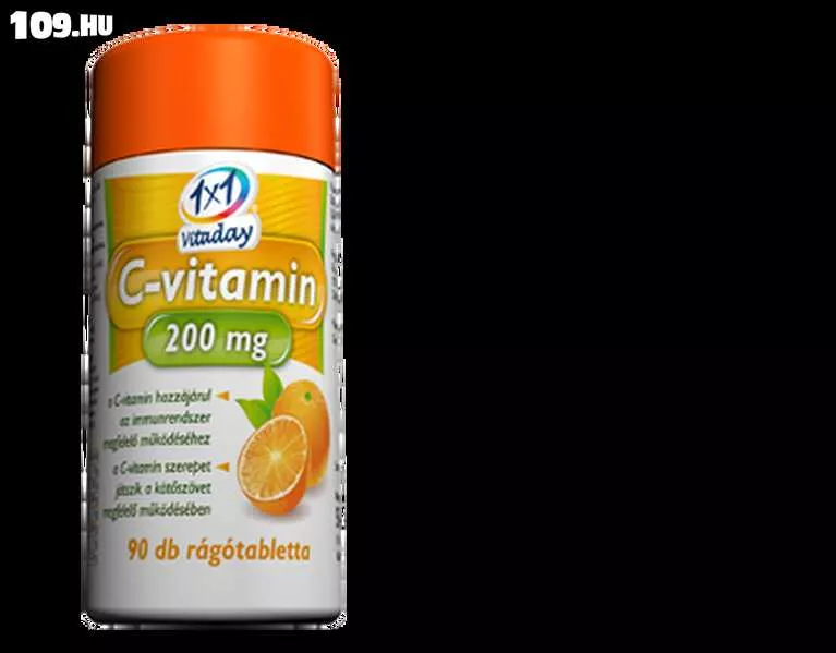 1x1 Vitaday C-vitamin 200 mg rágótabletta 90x
